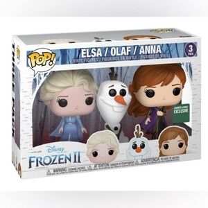 Funko Pop Disney Frozen II Barnes & Noble Exclusive Elsa, Olaf, and Anna Figures